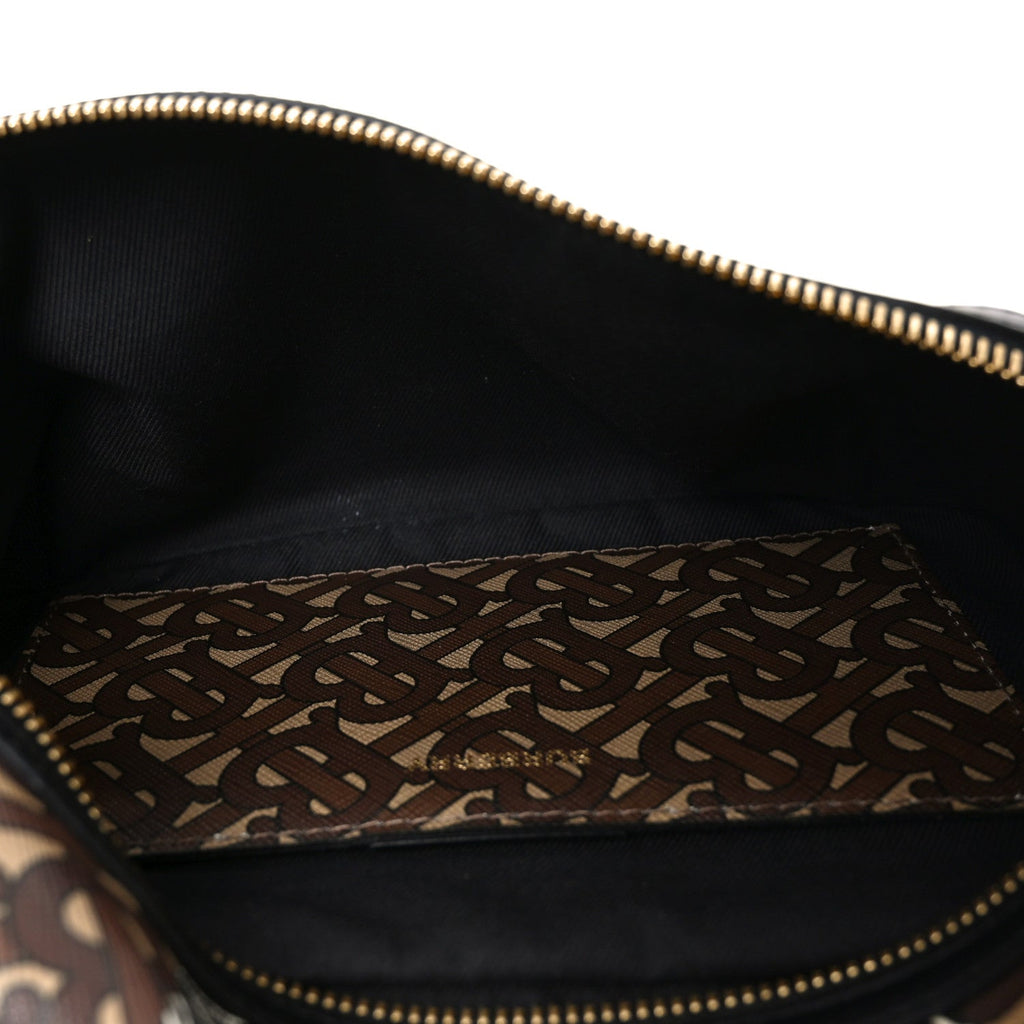 E-Canvas Monogram Stripe Medium Sonny Bum Bag Bridle Brown