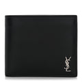 Matte Calfskin Tiny Cassandre East West Wallet Black