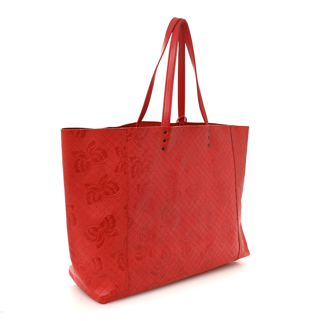Nappa Intrecciomirage Butterfly Tote Red