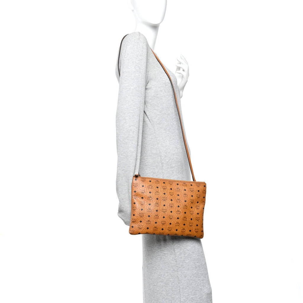 Visetos Medium Crossbody Pouch Cognac