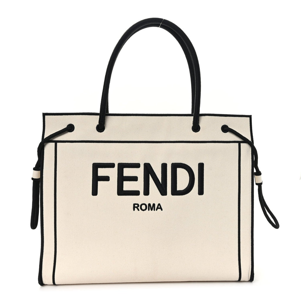 Canvas Logo Large Shopping Tote Grezzo Black