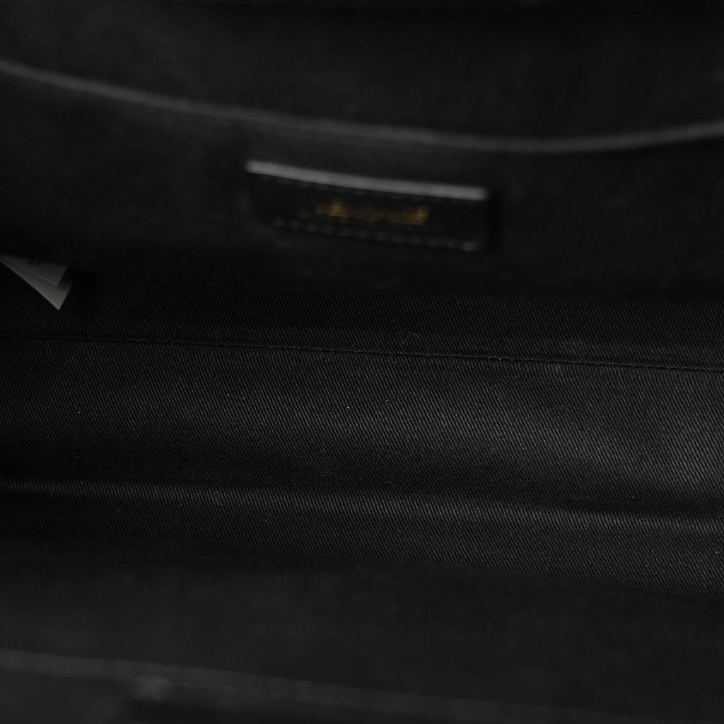 Grainy Calfskin Large Virtus Top Handle Tote Black