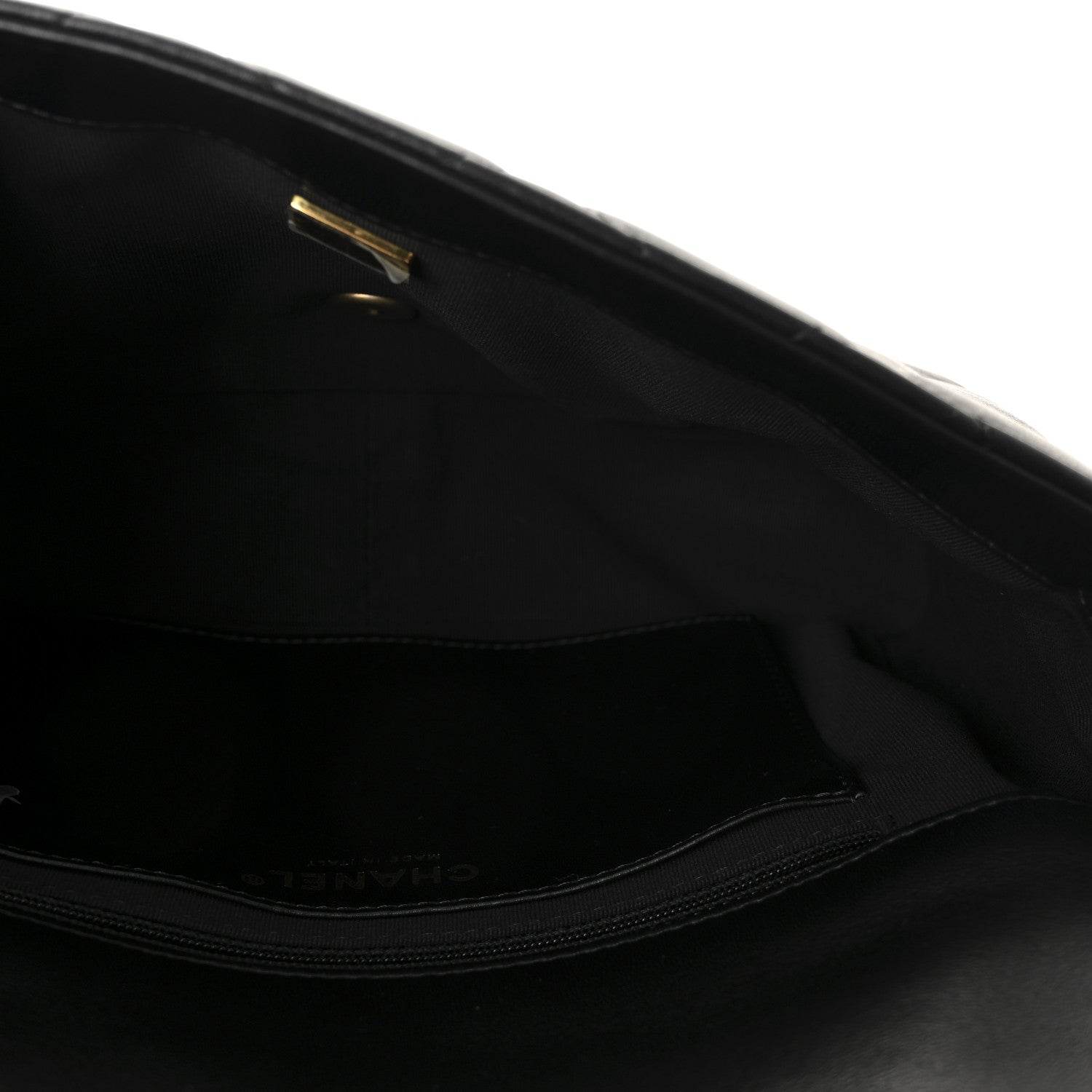 Lambskin Quilted Large CC Funky Town Flap Black