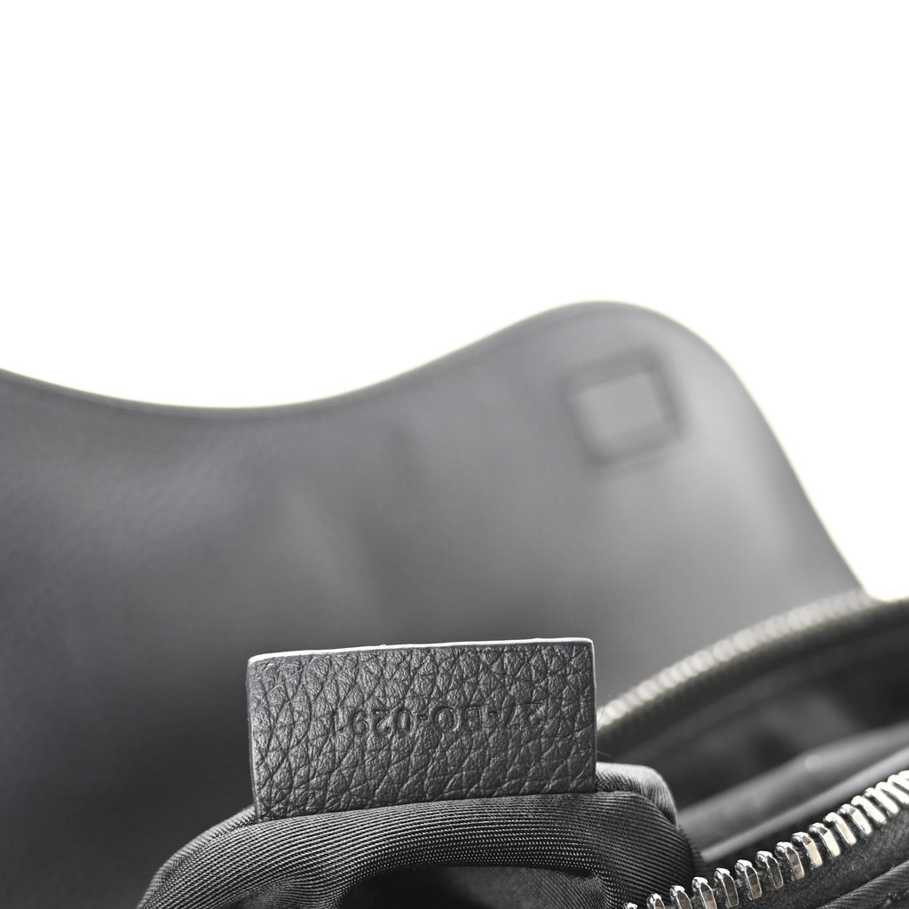 Nylon Grained Calfskin Saddle Bag Black Multicolor