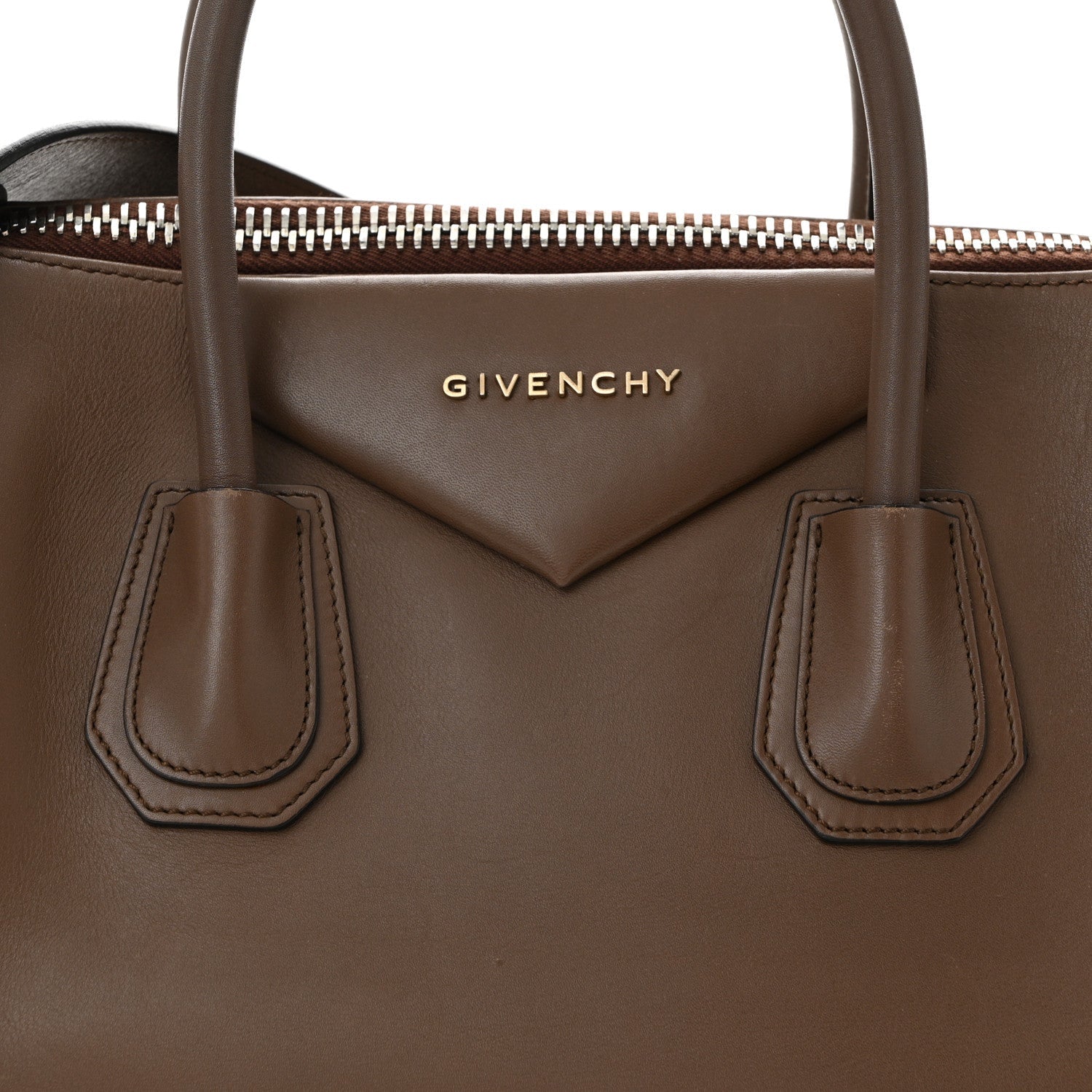 Shiny Lord Calfskin Medium Antigona Brown