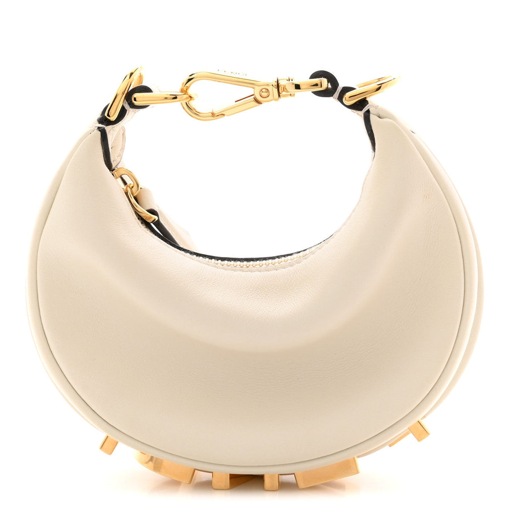 Vitello Grace Matte Nano Fendigraphy Hobo Charm White Ice