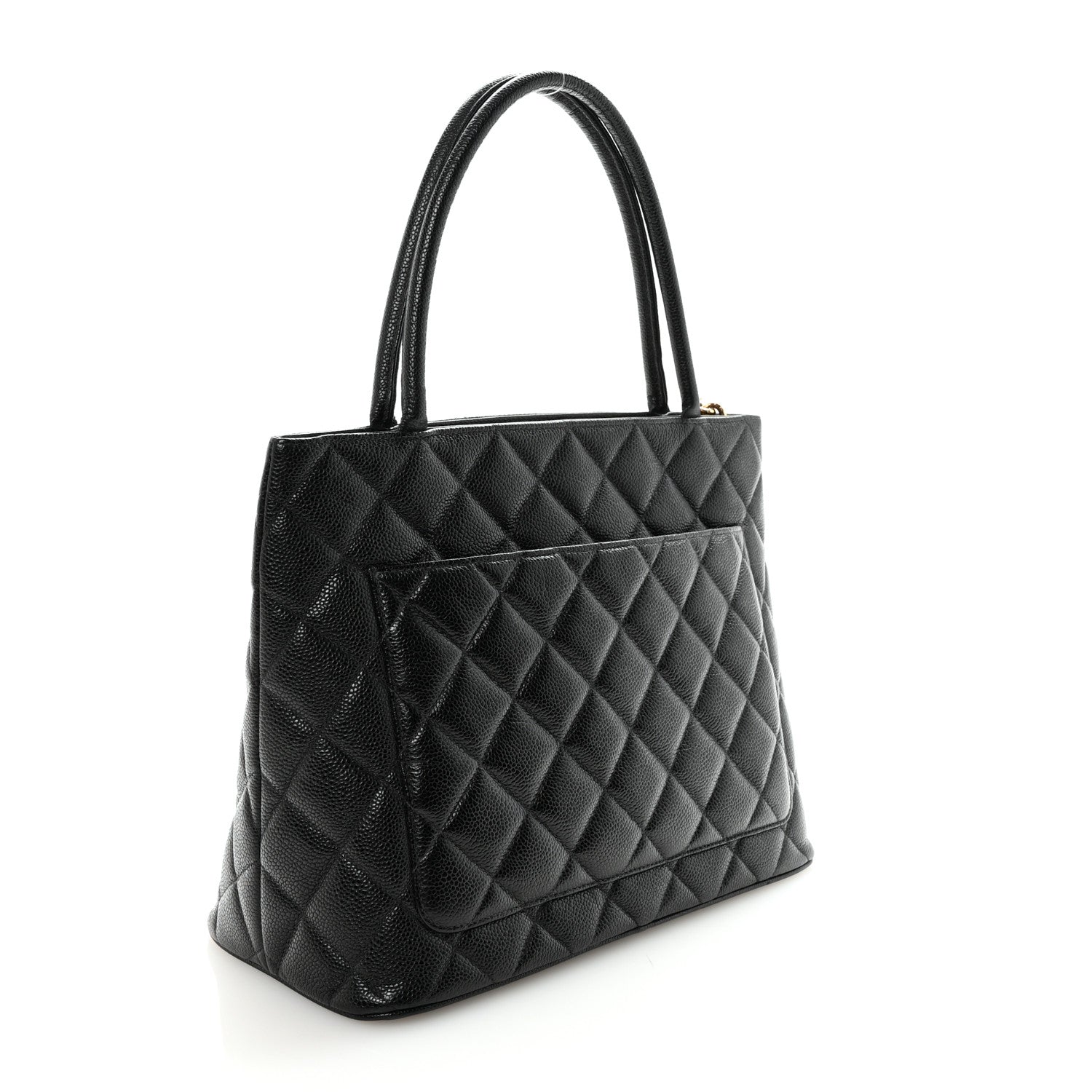 Caviar Quilted Medallion Tote Black