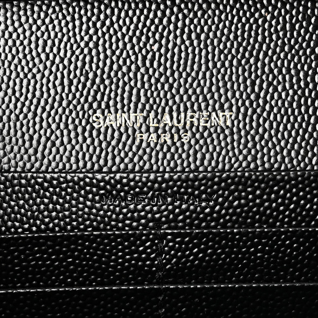 Grain De Poudre Matelasse Chevron Monogram Chain Wallet Black
