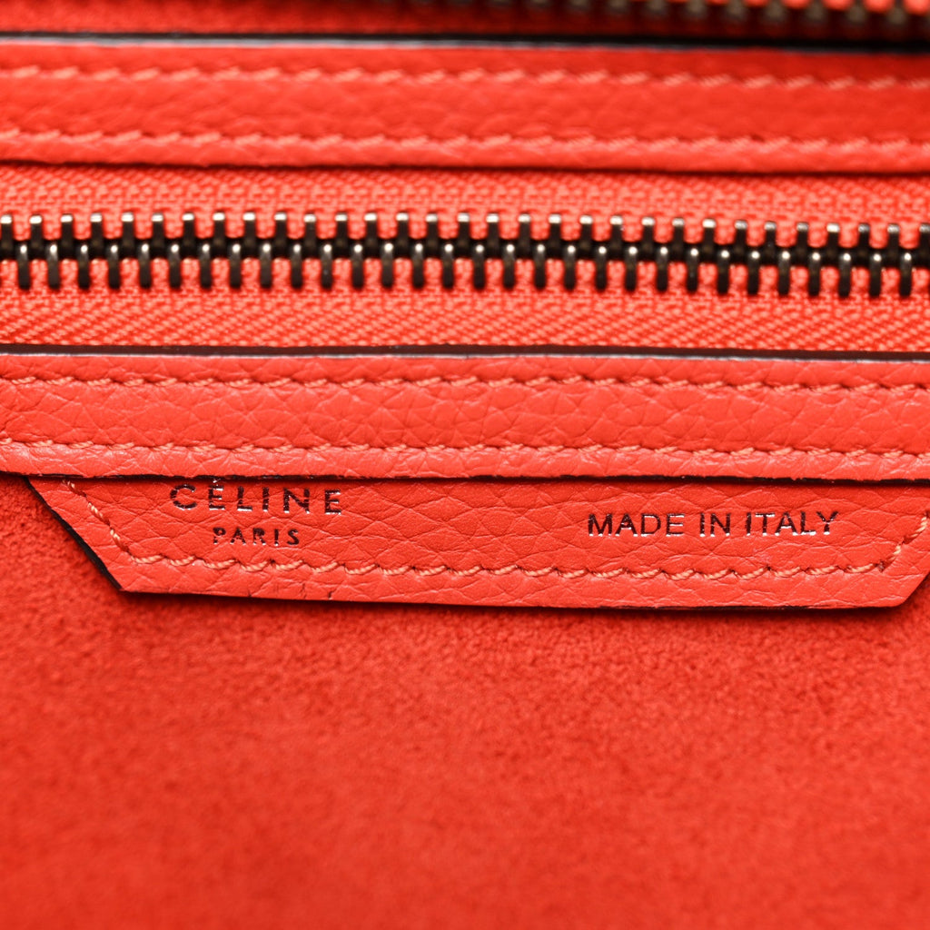 Drummed Calfskin Micro Luggage Vermillion