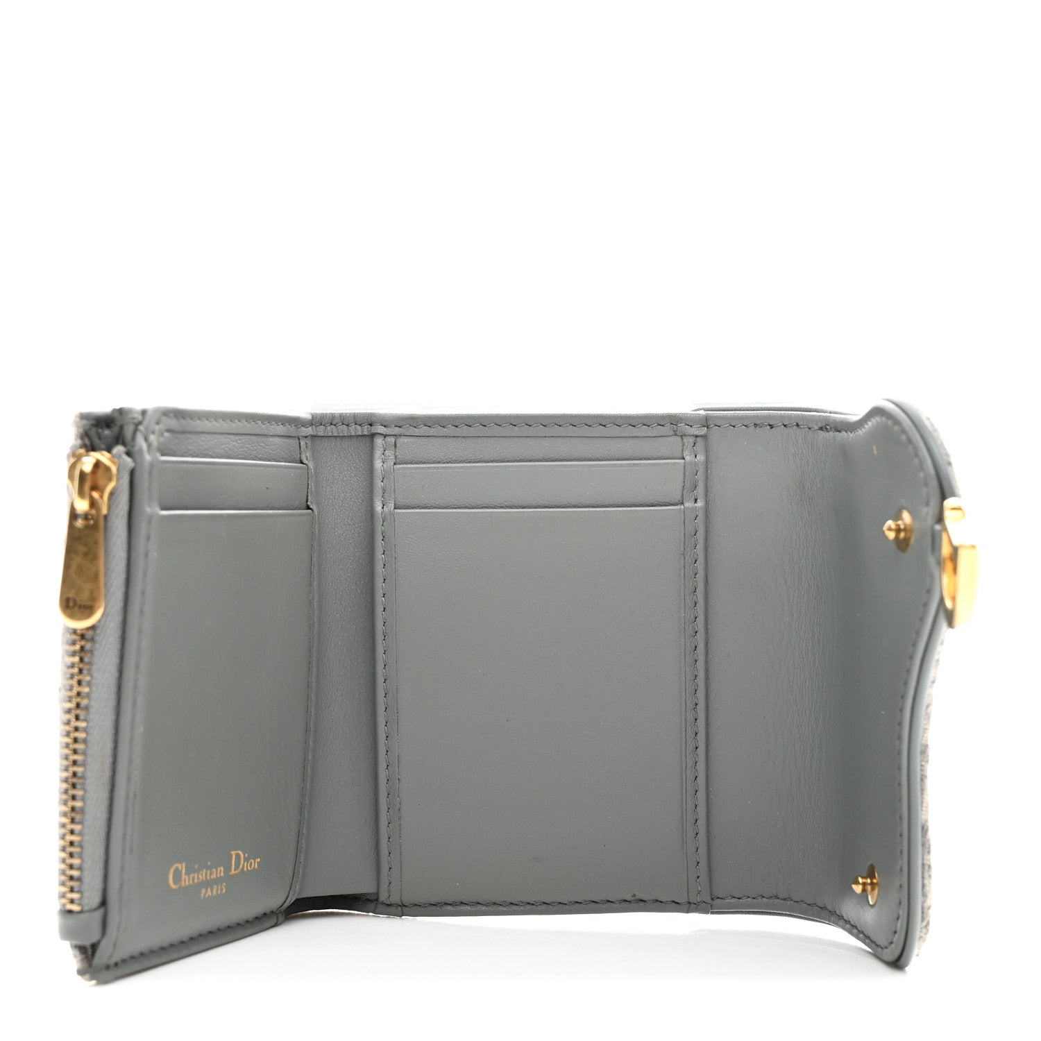 Oblique Saddle Lotus Wallet Grey