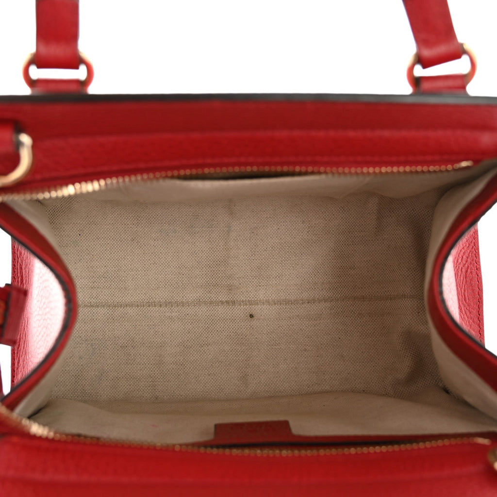 Dollar Calfskin Medium Soho Top Handle Satchel Hibiscus Red