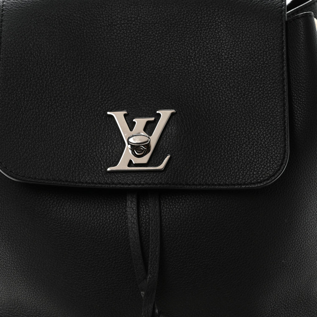Calfskin Lockme Backpack Black