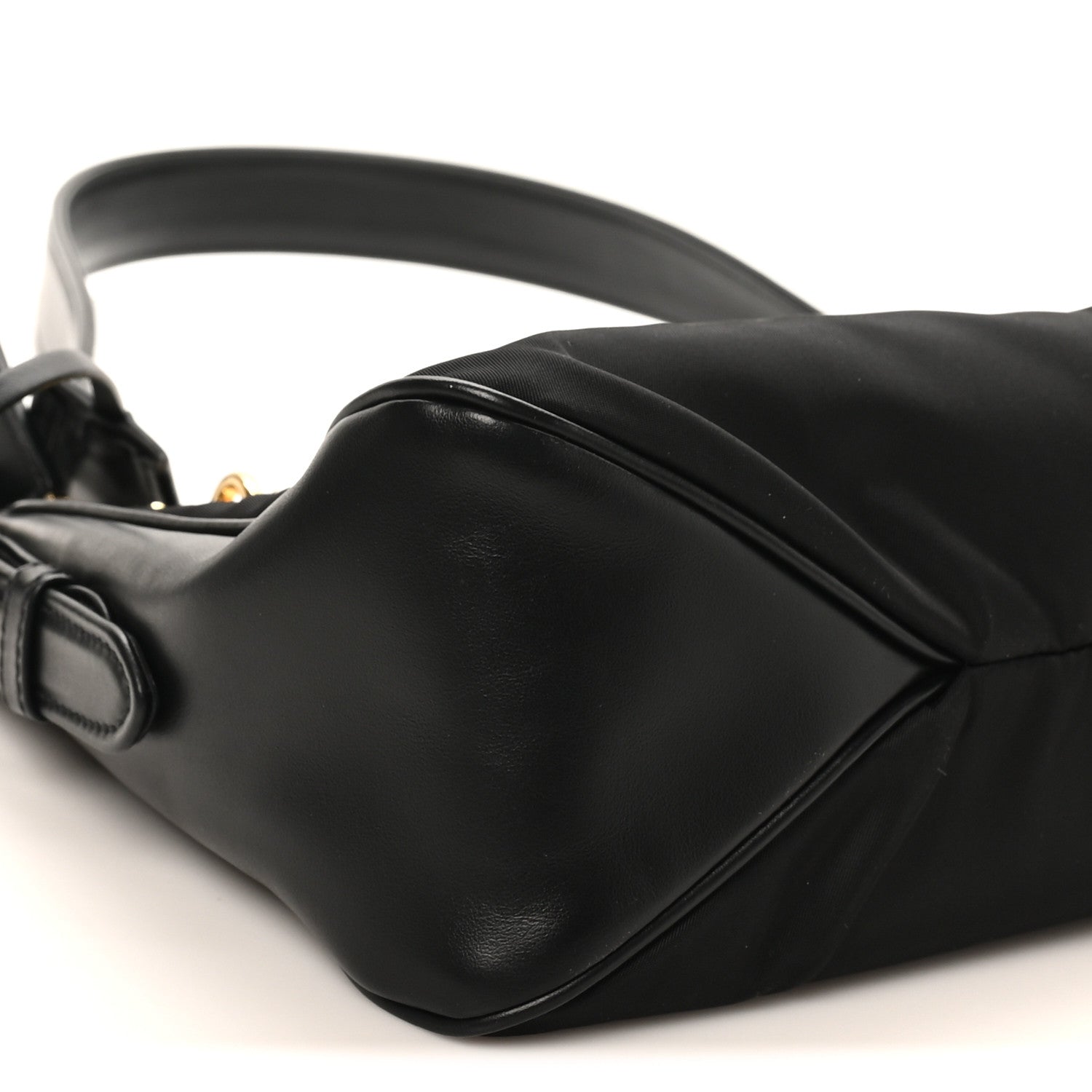 Re-Nylon Vitello Large Aimee Shoulder Bag Black
