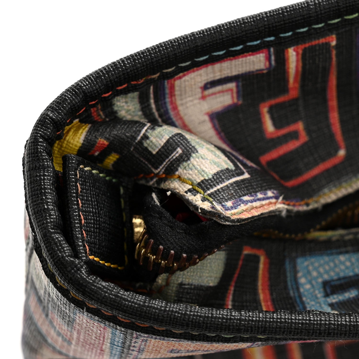 Zucca Spalmati Patent Zucchino Screen Print Medium Roll Tote Tobacco Multicolor Black