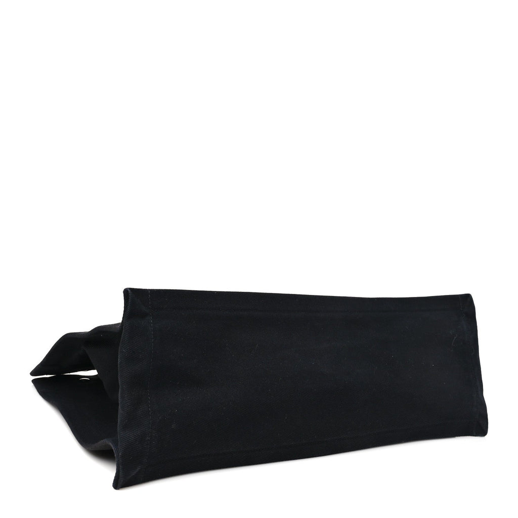 Linen Calfskin Rive Gauche Tote Black