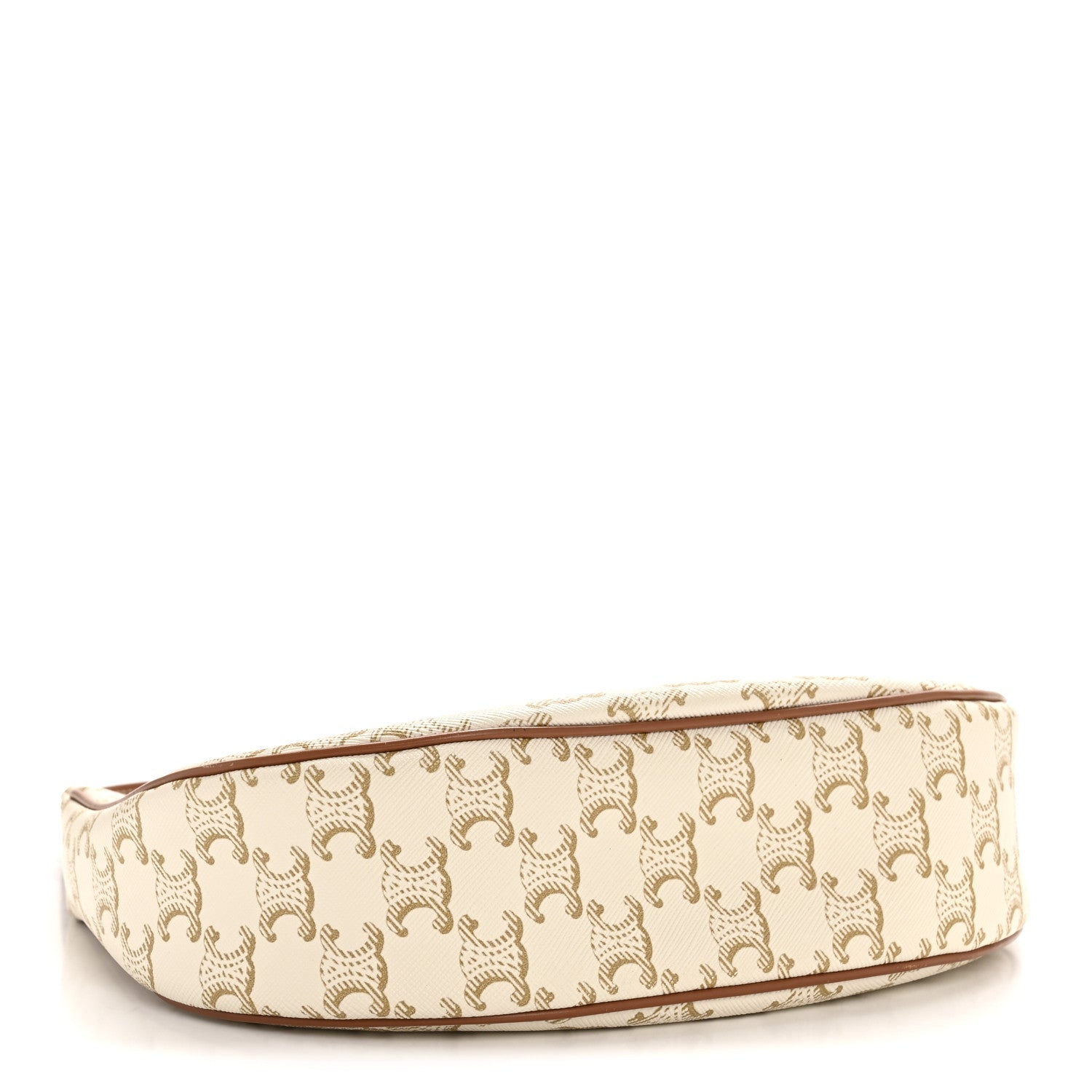 Canvas Calfskin Ava Triomphe Shoulder Bag White