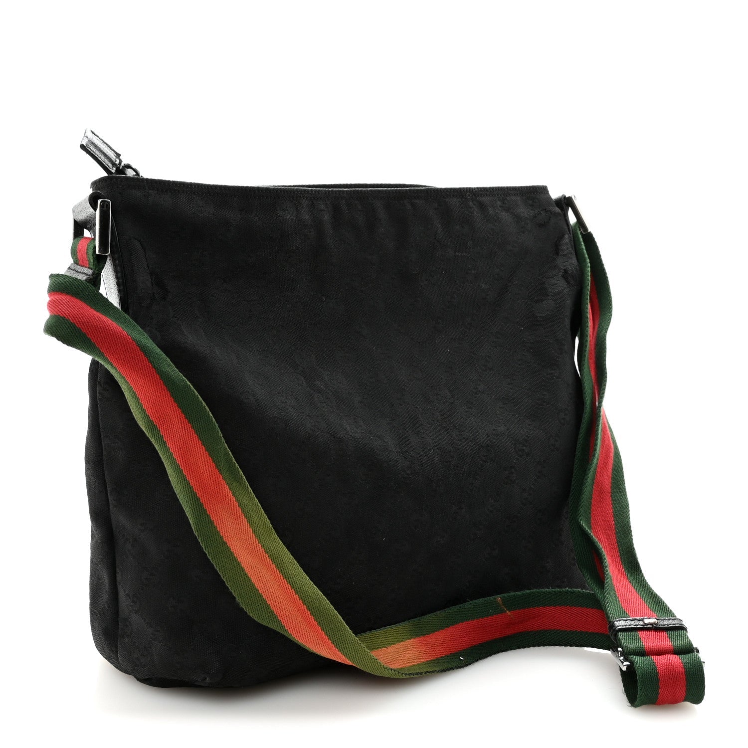 Monogram Web Medium Flat Messenger Bag Black