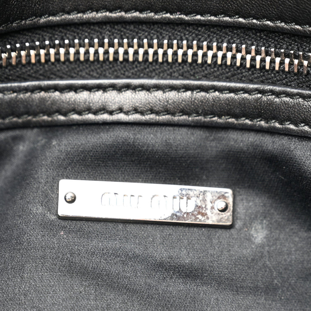 Nappa Matelasse Crystal Flap Clutch Black