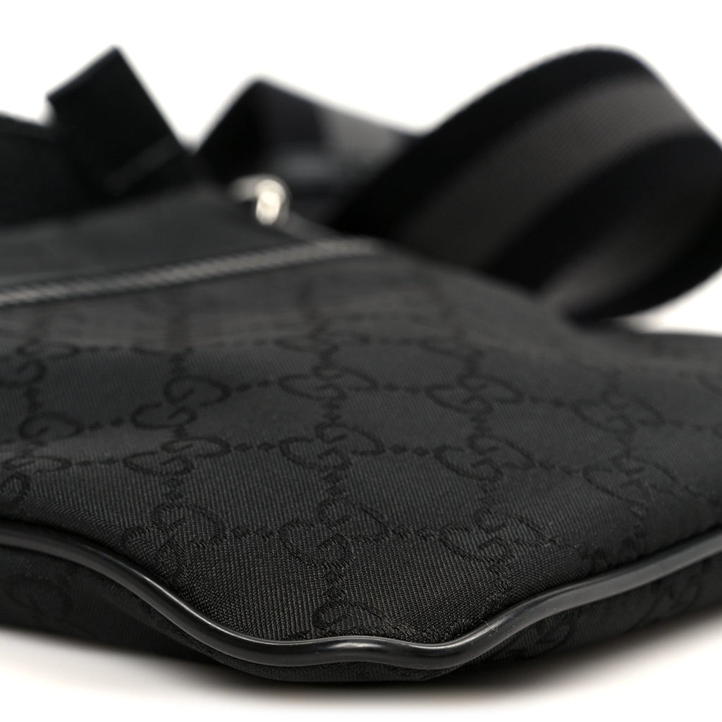 Nylon Monogram Mini Flat Messenger Bag Black