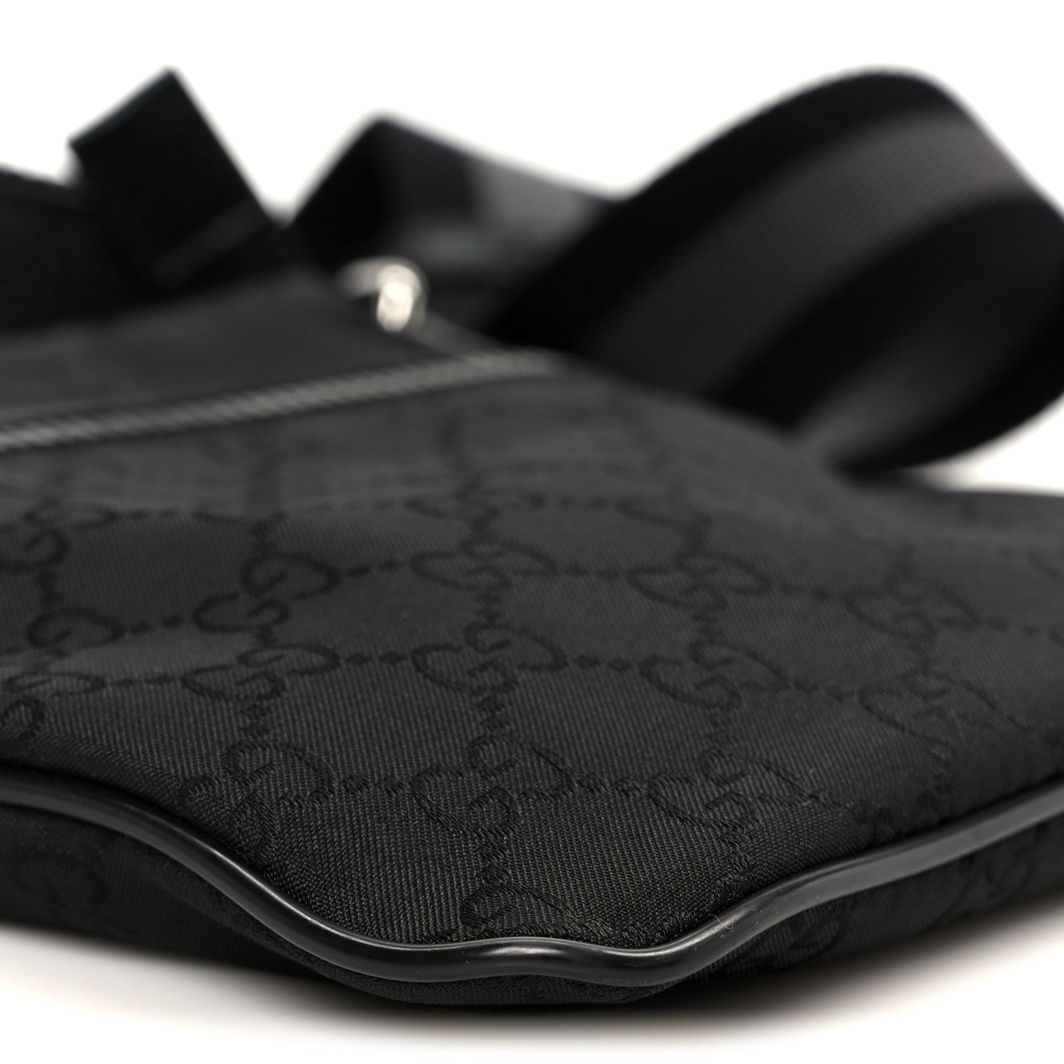 Nylon Monogram Mini Flat Messenger Bag Black