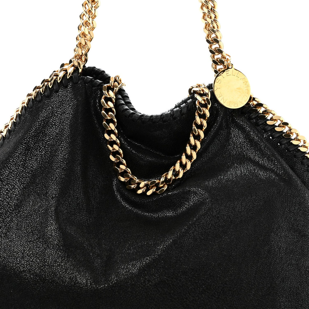 Shaggy Deer Small Falabella Fold Over Tote Black