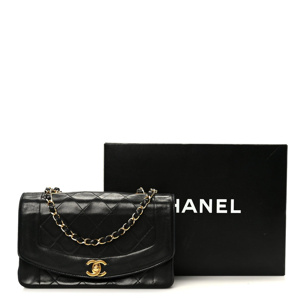 Lambskin Quilted Small Single Flap Black