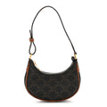 Canvas Calfskin Mini Ava Triomphe Shoulder Bag Tan