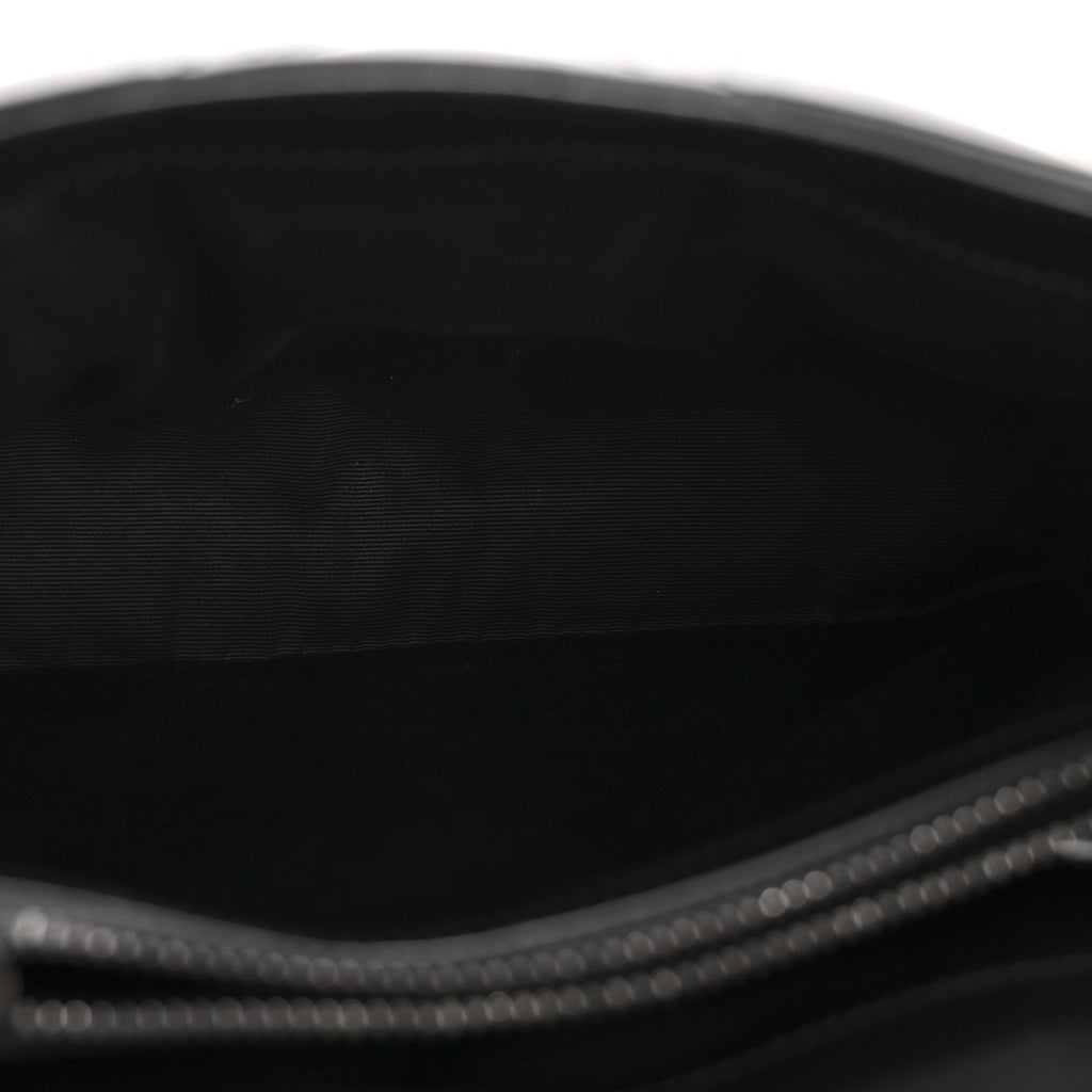 Calfskin Y Quilted Monogram Monochrome Small Loulou Chain Satchel Black
