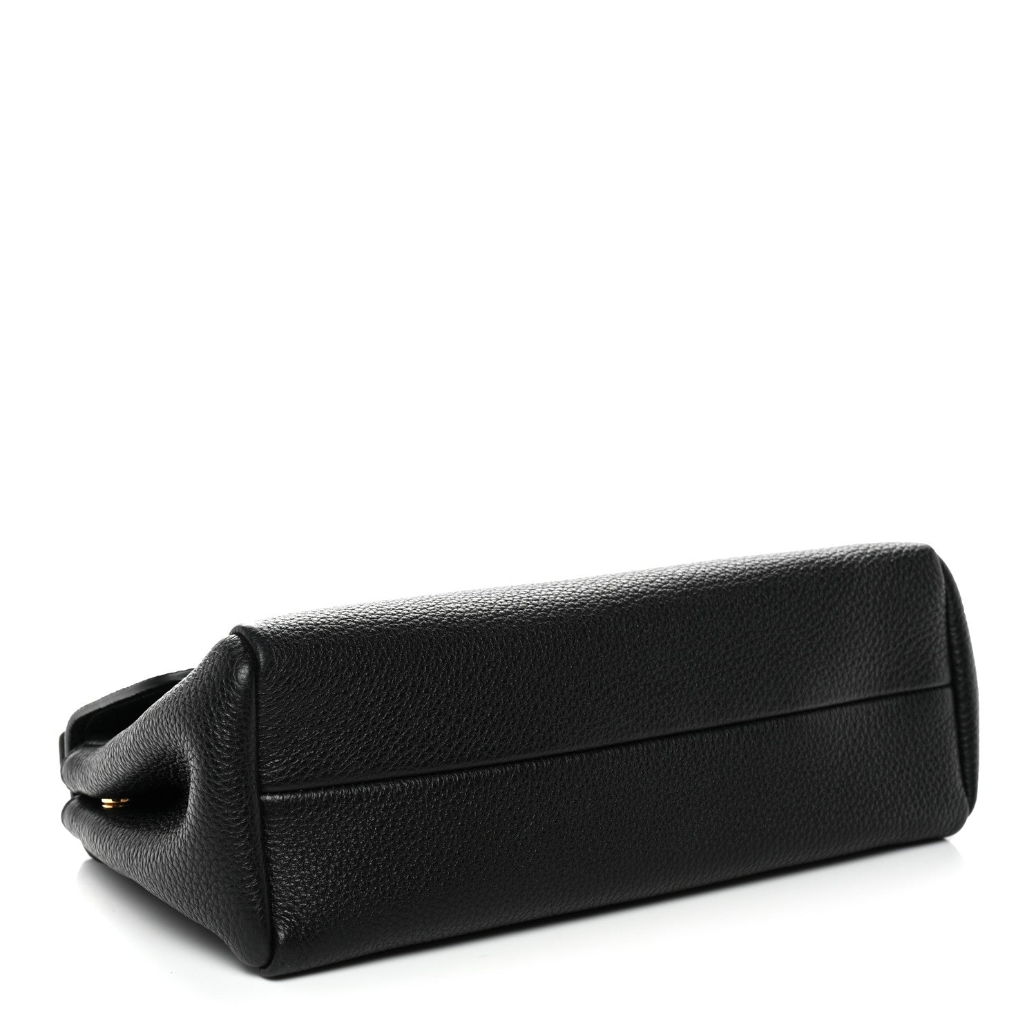 Vitello Daino Soft Flap Shoulder Bag Black