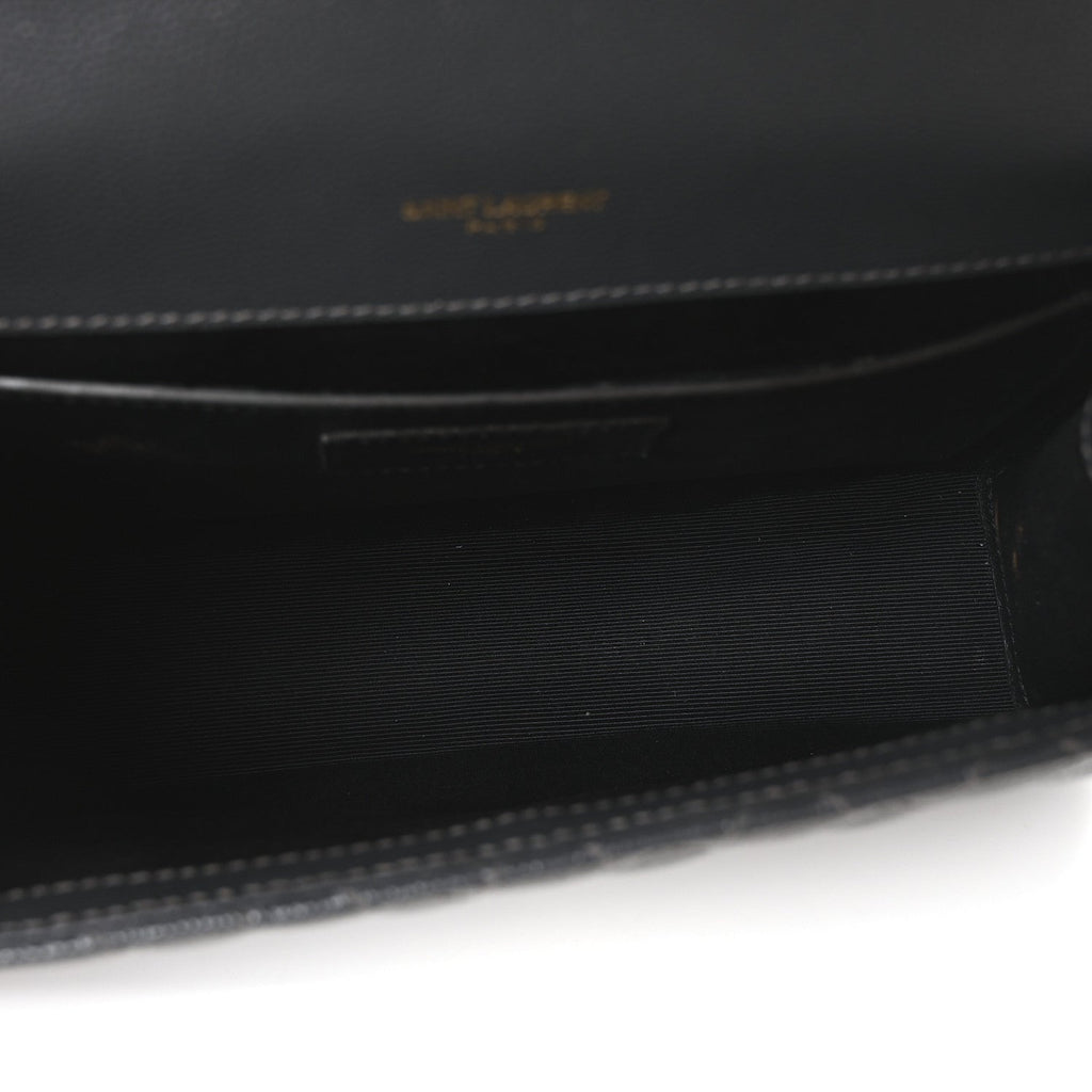 Grain De Poudre Textured Mixed Matelasse Triquilt Medium Monogram Satchel Dark Smog