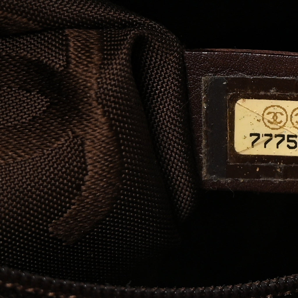 Calfskin Turnlock Shopper Tote Brown