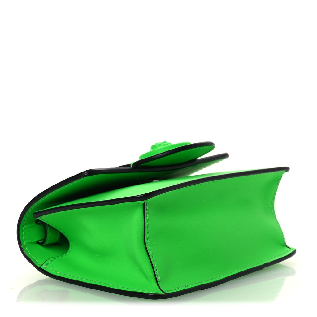 Calfskin Rubber Medusa Shoulder Bag Lime