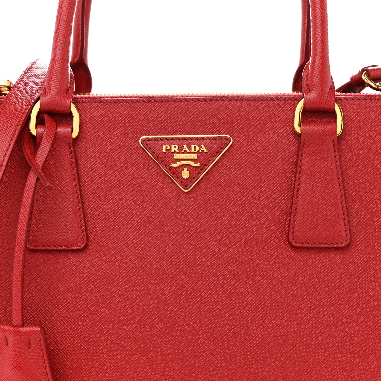 Saffiano Lux Large Galleria Double Zip Tote Fuoco