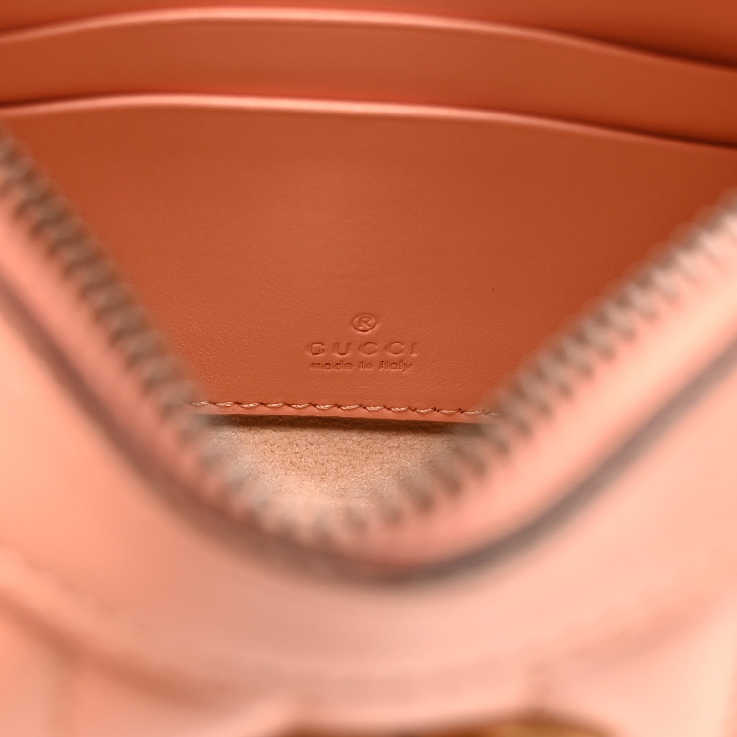 Calfskin Vertical Ring Matelasse Mini GG Marmont Half Moon Hobo Peachy Chic