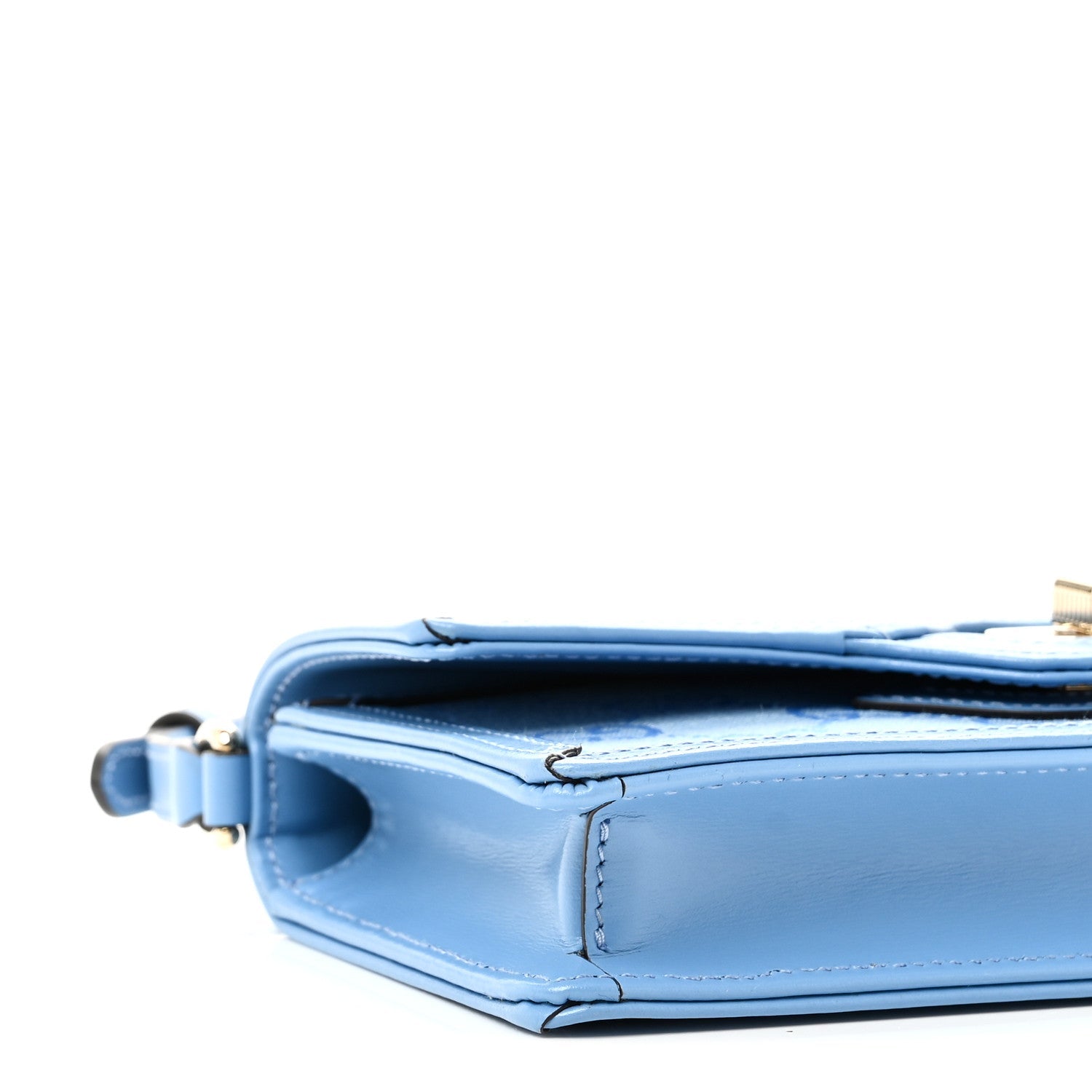 GG Monogram Scratch Lux Calfskin Mini Luce Shoulder Bag Blue