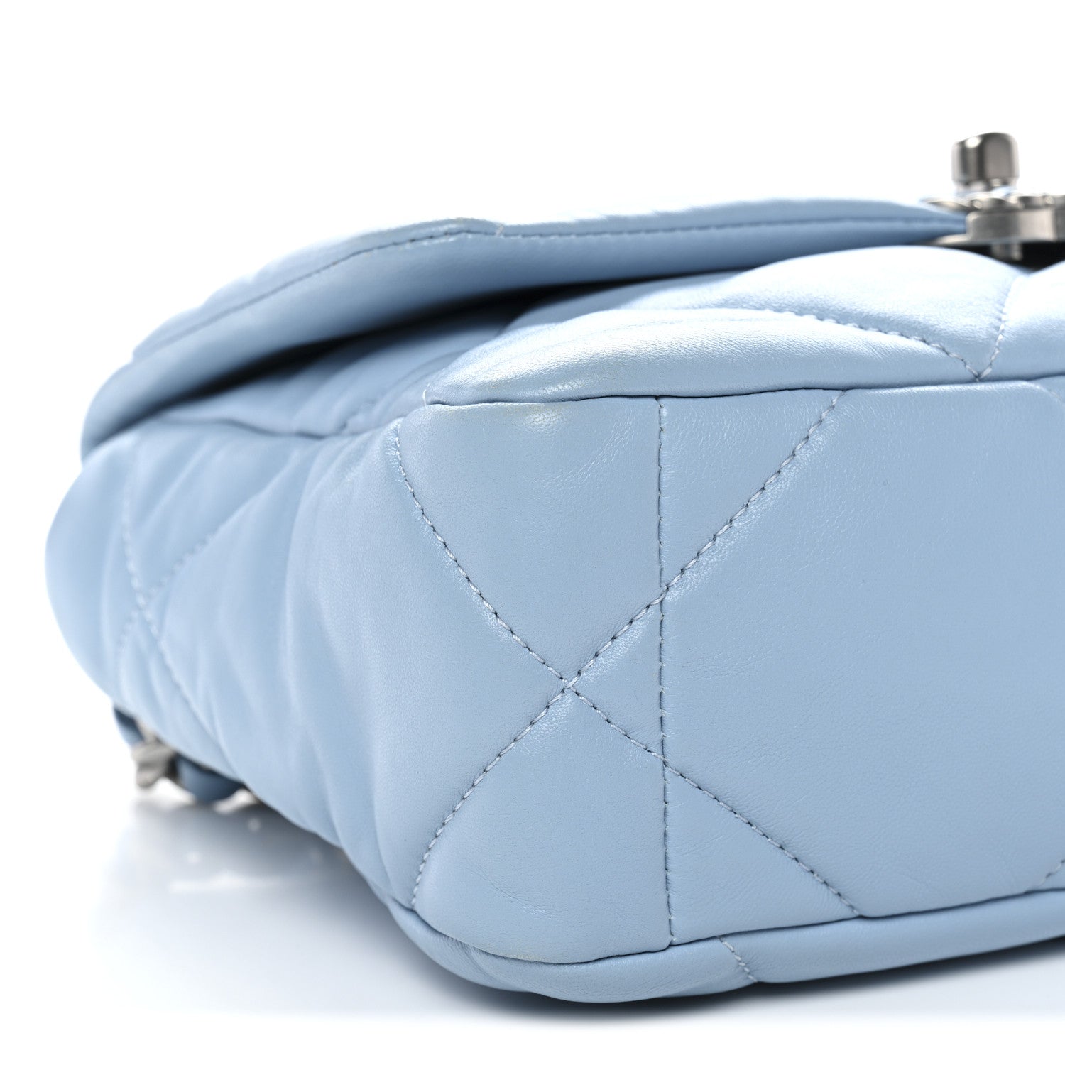 Lambskin Quilted Medium Chanel 19 Flap Light Blue