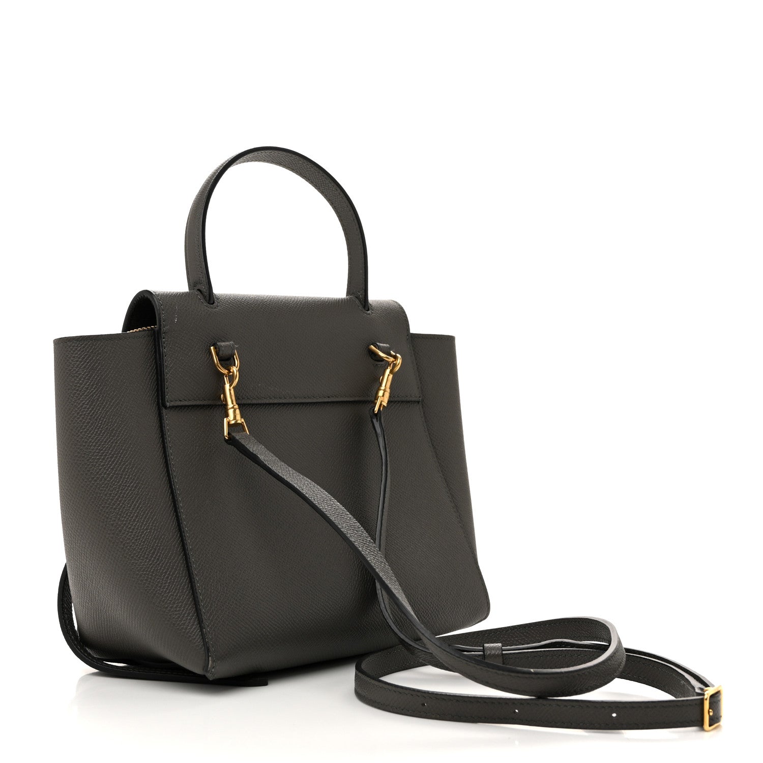 Grained Calfskin Nano Belt Bag Grey
