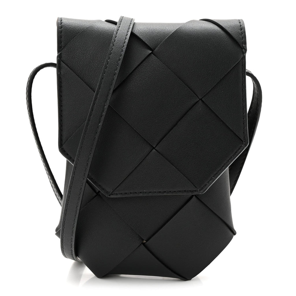 Nappa Maxi Intrecciato Diago Phone Pouch Black