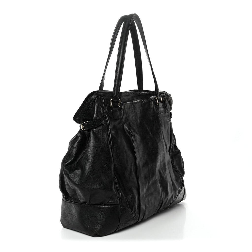 Calfskin Guccissima Full Moon Tote Black