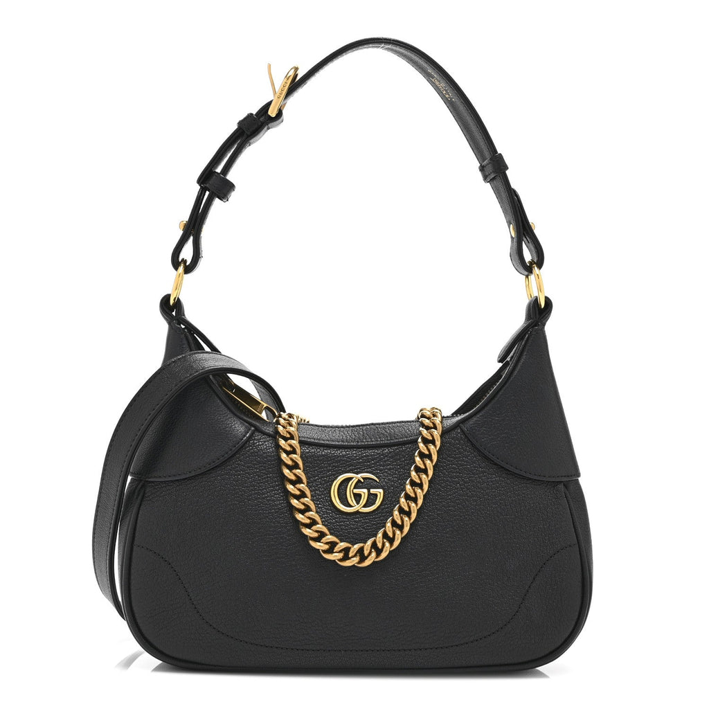 Goatskin Small Aphrodite Shoulder Bag Black
