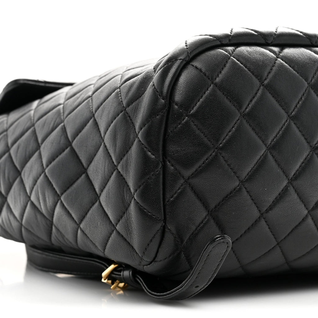 Lambskin Quilted Large Urban Spirit Backpack Black