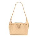 Caviar Quilted Mini Chanel 25 Handbag Beige