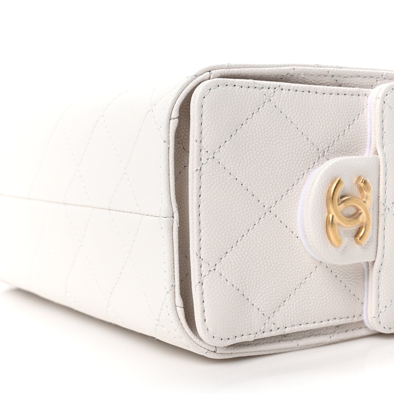 Caviar Quilted Mini Chanel 25 Handbag White