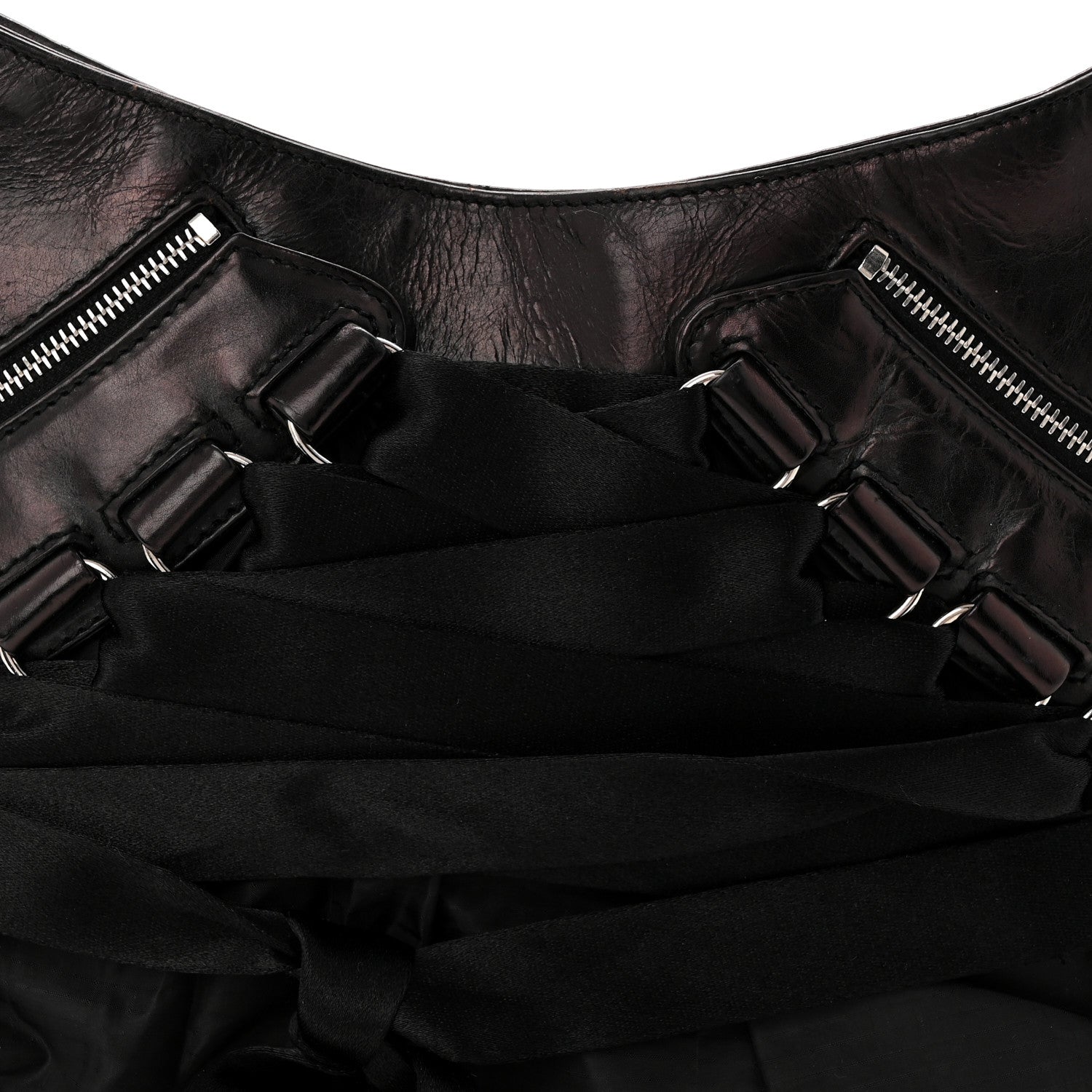Satin Ballet Evening Bag Black