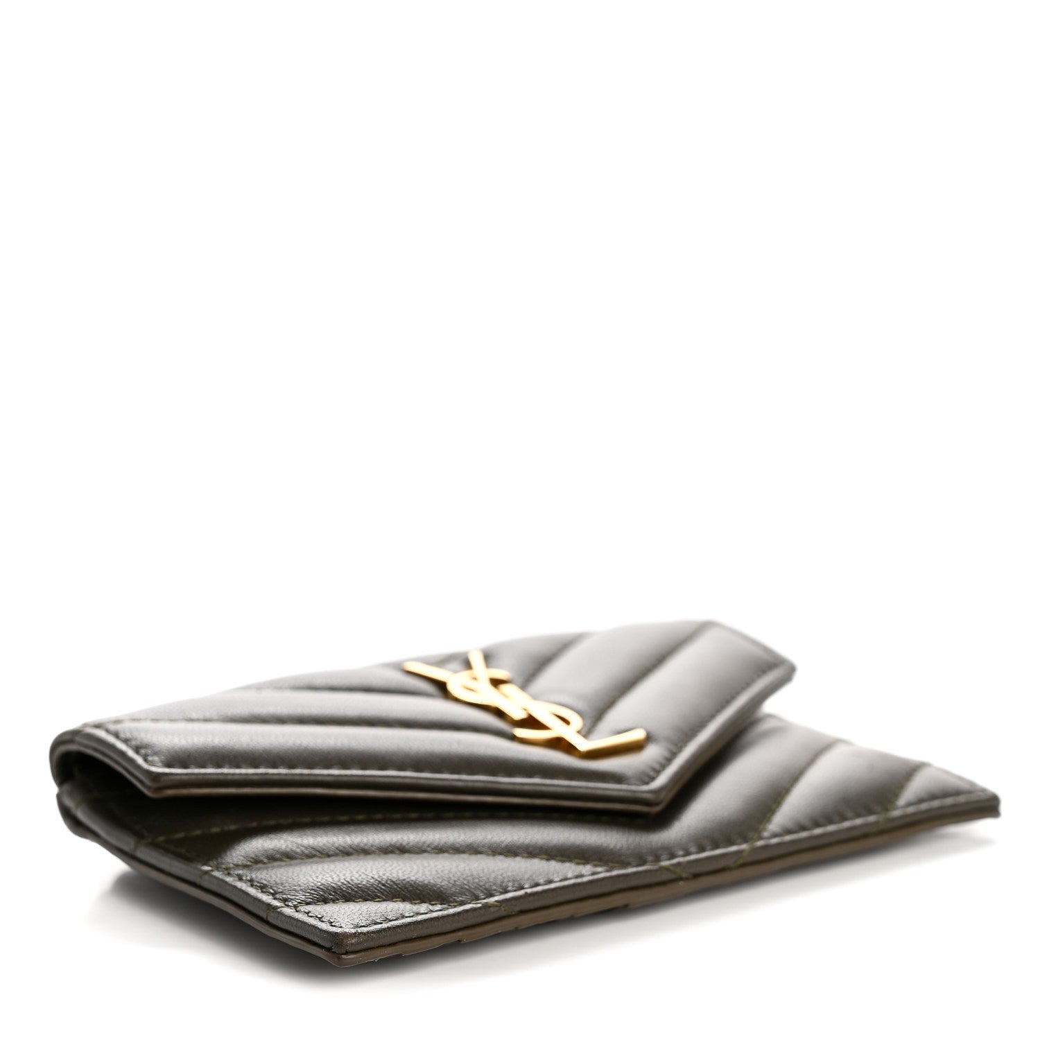 Calfskin Matelasse Chevron Monogram Fragments Zippered  Case Light Musk