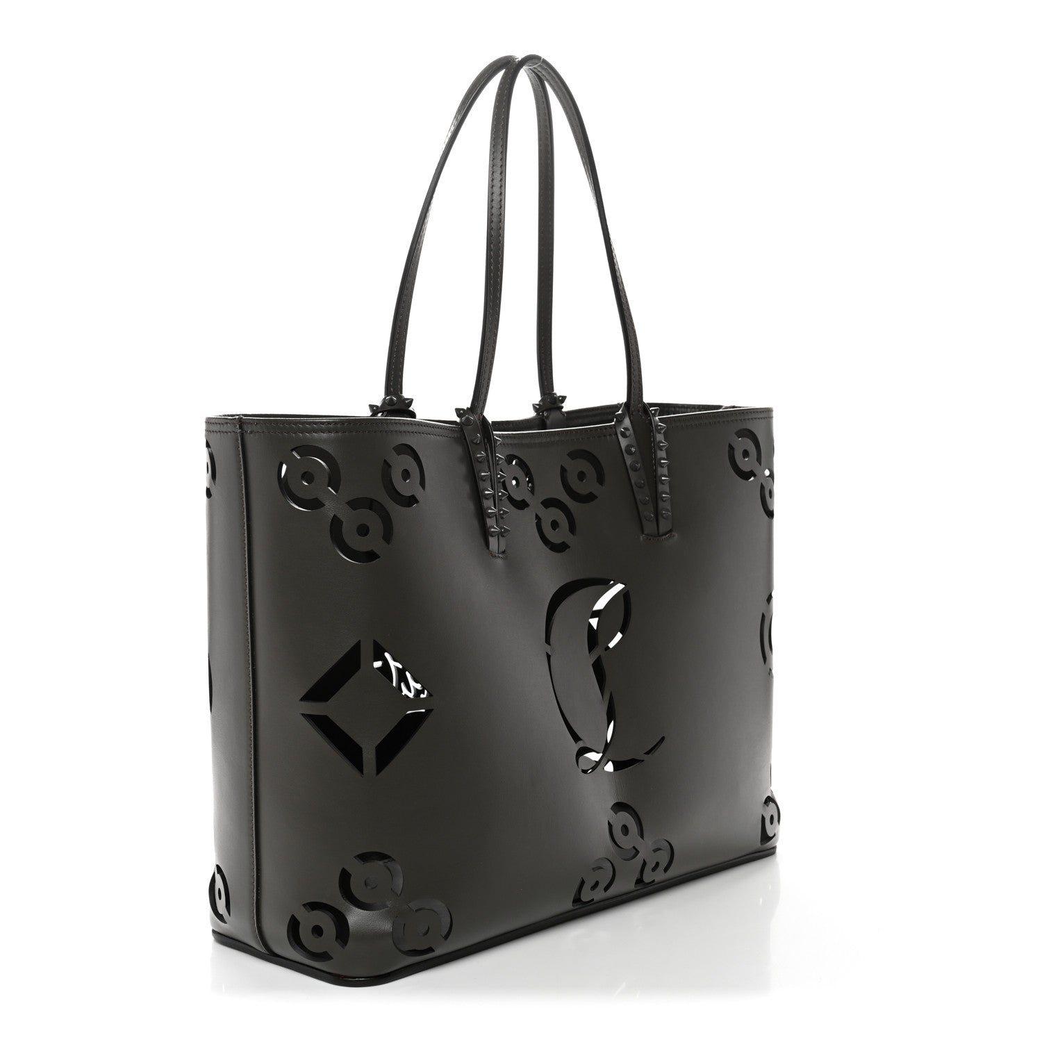 Calfskin Paris CL Logo Perforated Cabata Tote Rocket