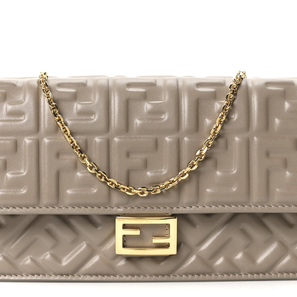 Nappa Matisse FF Embossed Wallet On Chain Baguette Grey