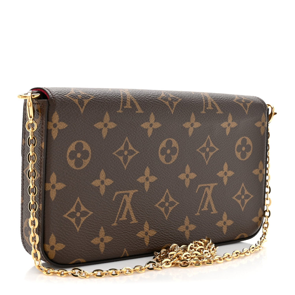 Monogram Pochette Felicie Chain Wallet Fuchsia