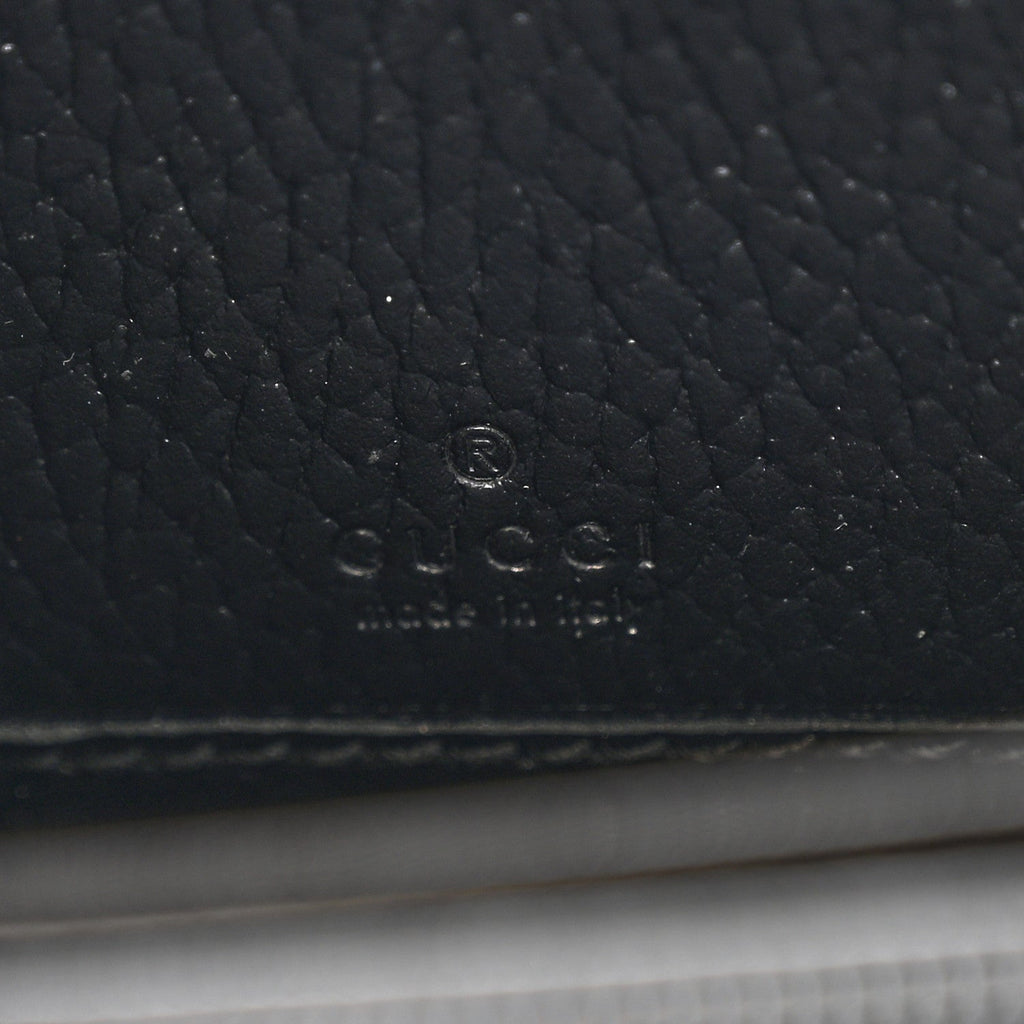Dollar Calfskin GG Supreme Monogram GG Marmont Zip Around Wallet Black Beige Ebony
