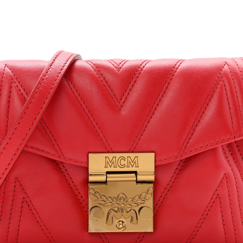 Calfskin Quilted Small Patricia Belt Bag Ruby Red